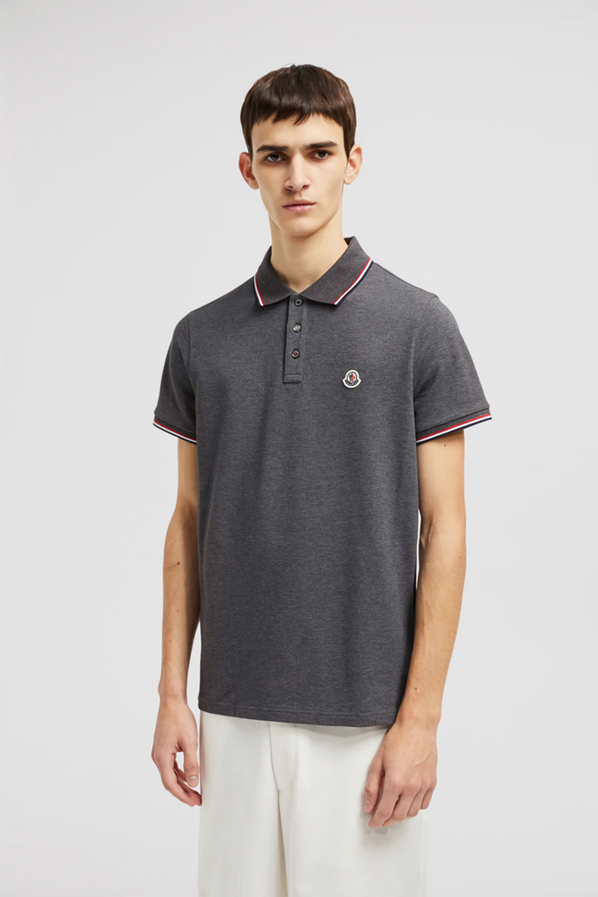 Moncler Herren Piqué Poloshirt Grau ANTHRAZIT GRAU Bild 2