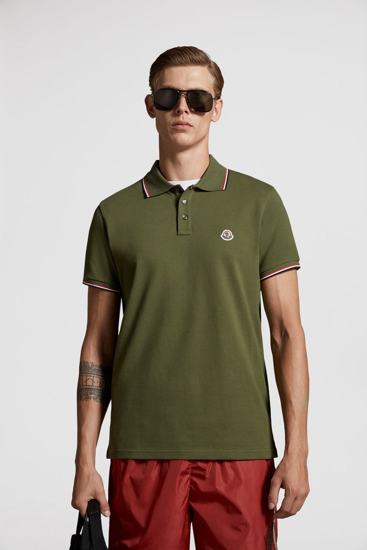 Moncler Herren Piqué Poloshirt Olive OLIVE Bild 2
