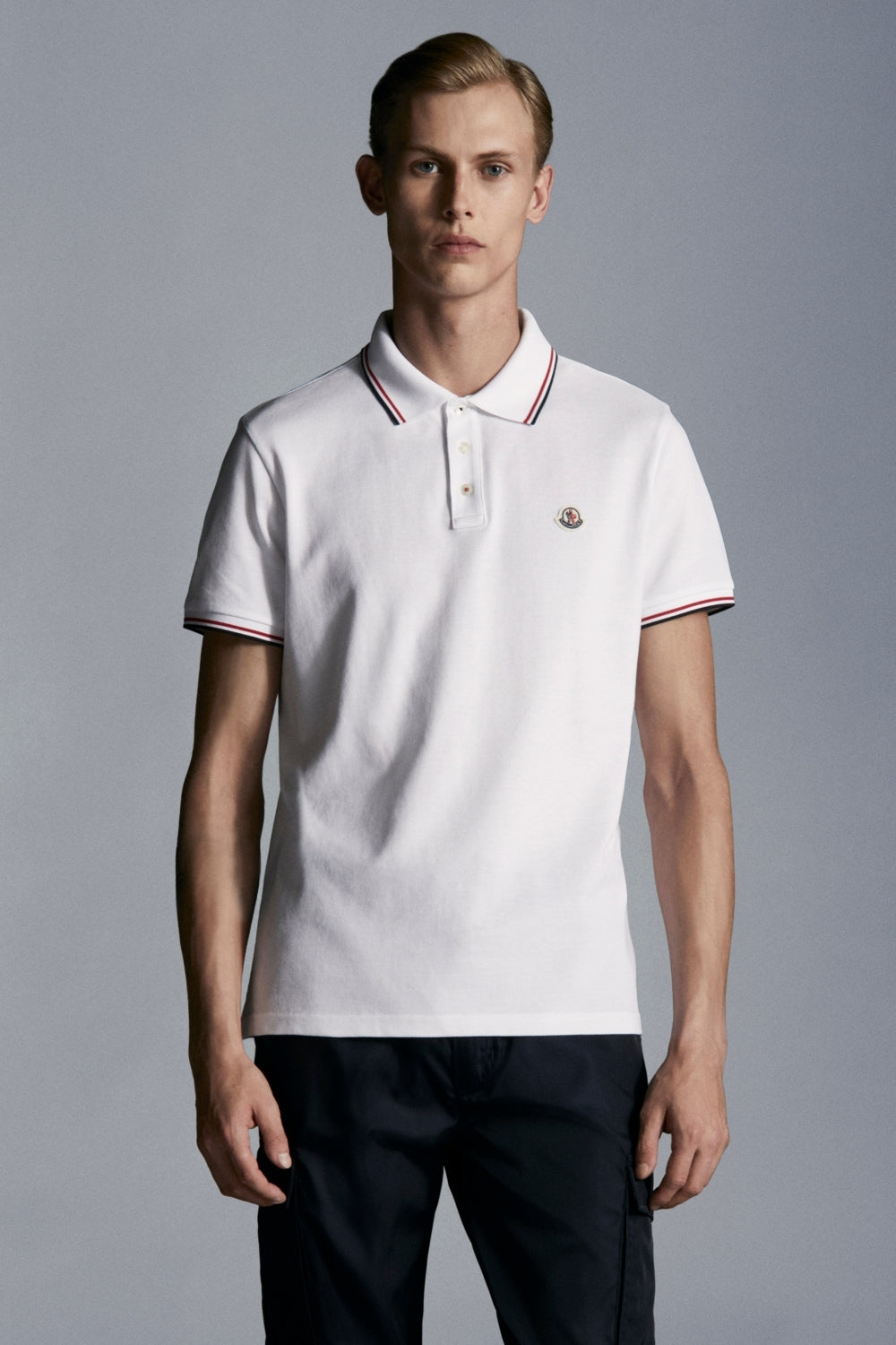 Moncler Herren Piqué Poloshirt Weiss WEISS Bild 3