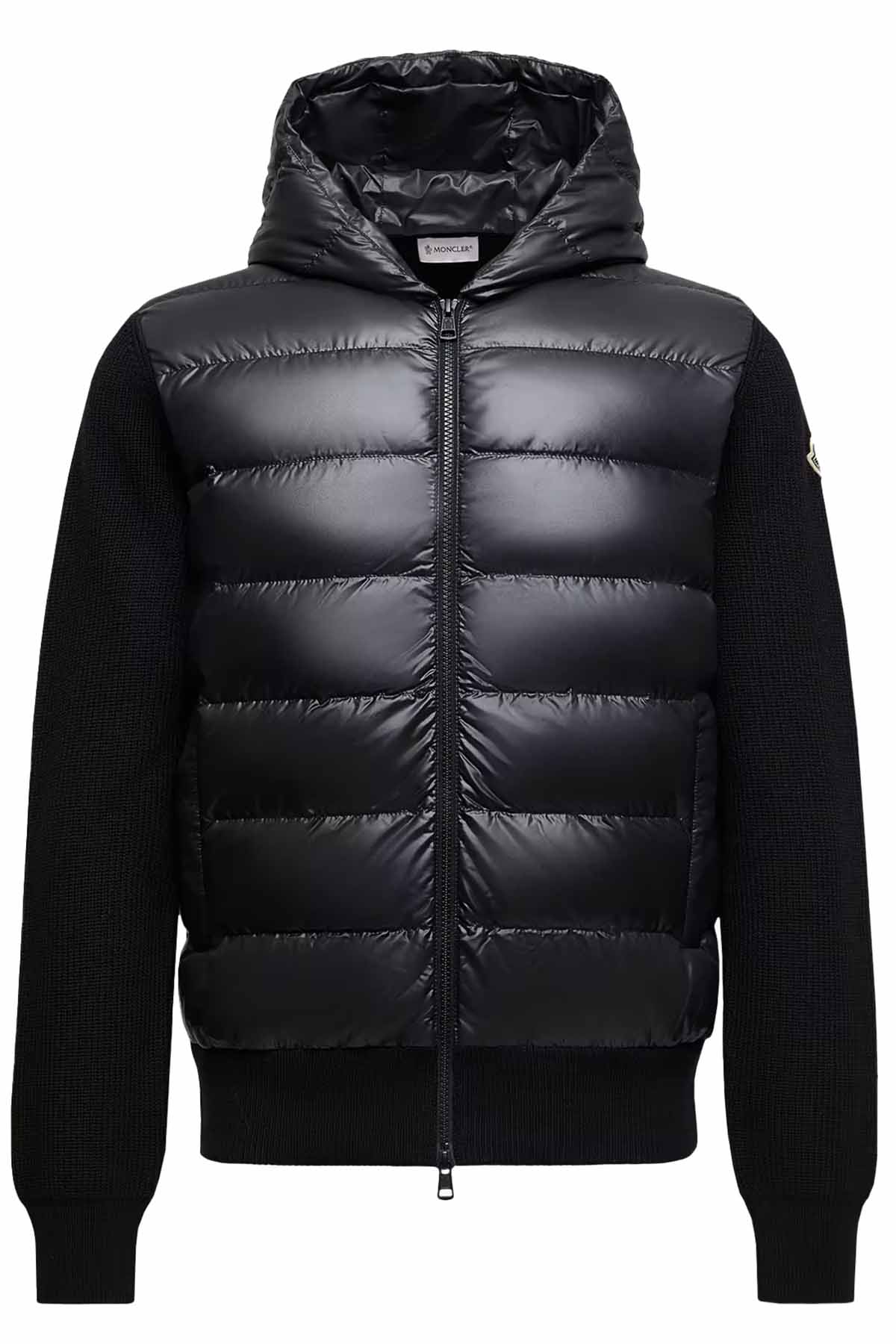 Moncler Herren Strickjacke mit Daunenfront Schwarz SCHWARZ Bild 1