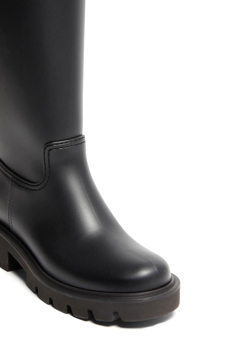 Moncler hohe Damen Regenstiefel Kickstream Schwarz 999 Bild 3