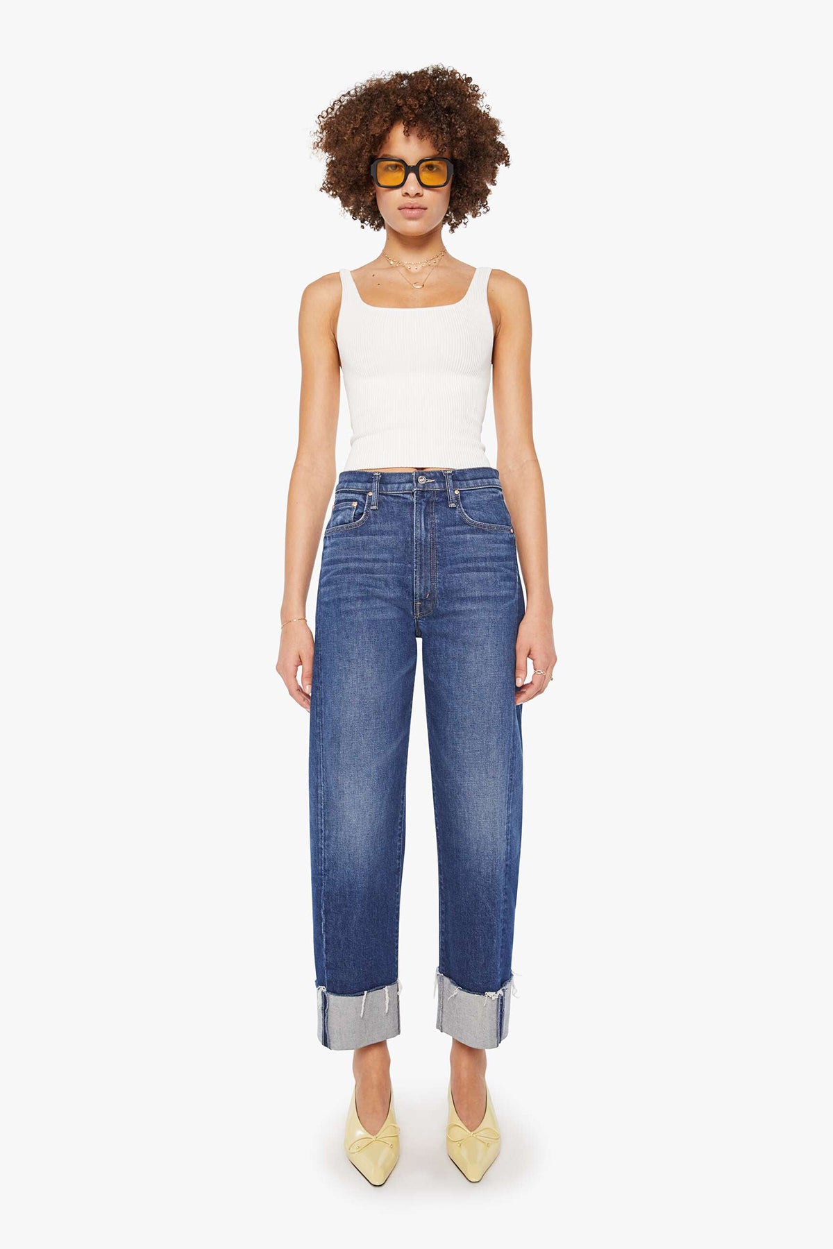 MOTHER Damen Jeans The Half-Pipe Ankle Cuff Fray Blau BLAU Bild 2