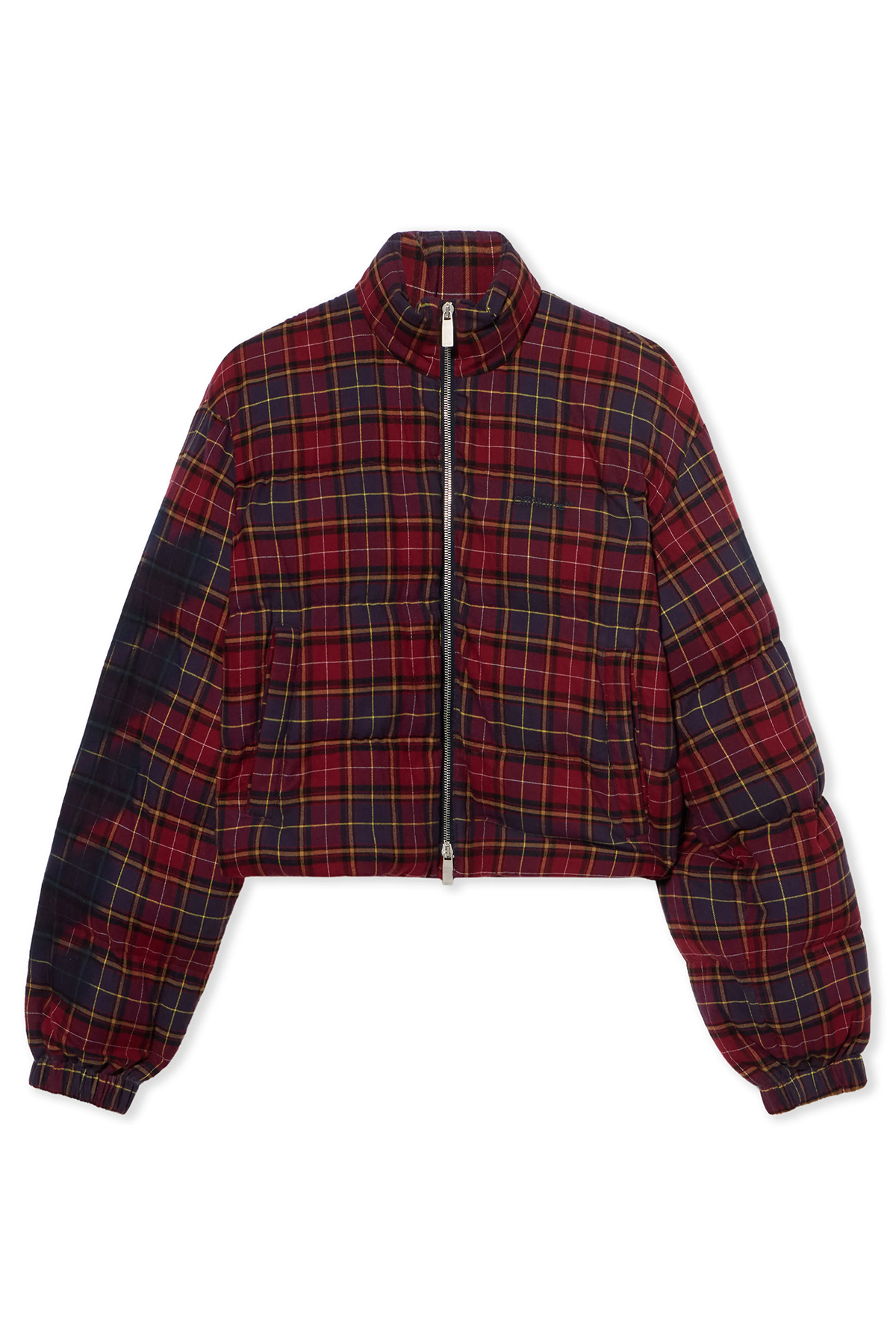 Off-White Damen Arrow Spray Check Puffer Jacke Rot 2848 bordeaux/p Bild 1