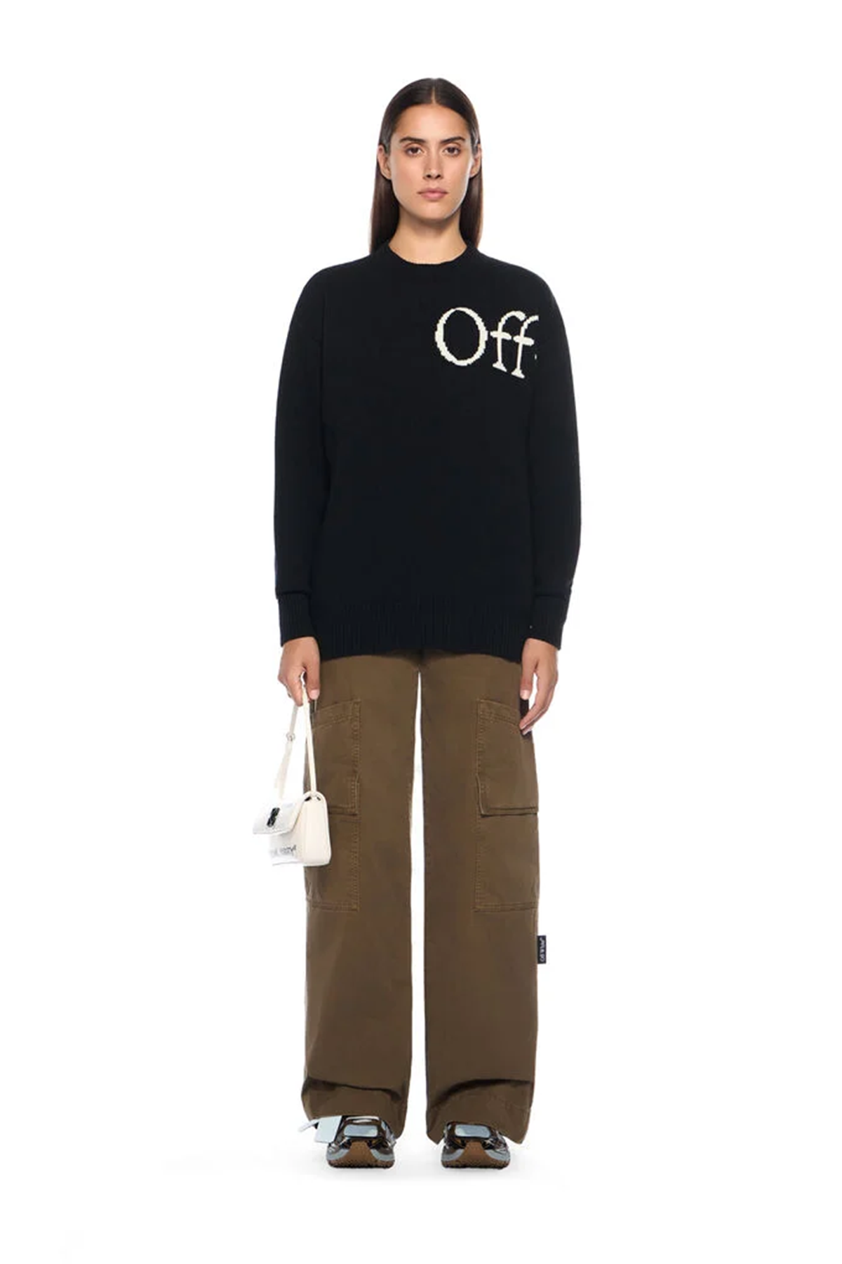 Off-White Damen Bookish Knit Strickpullover Schwarz 1001-black--wh Bild 2