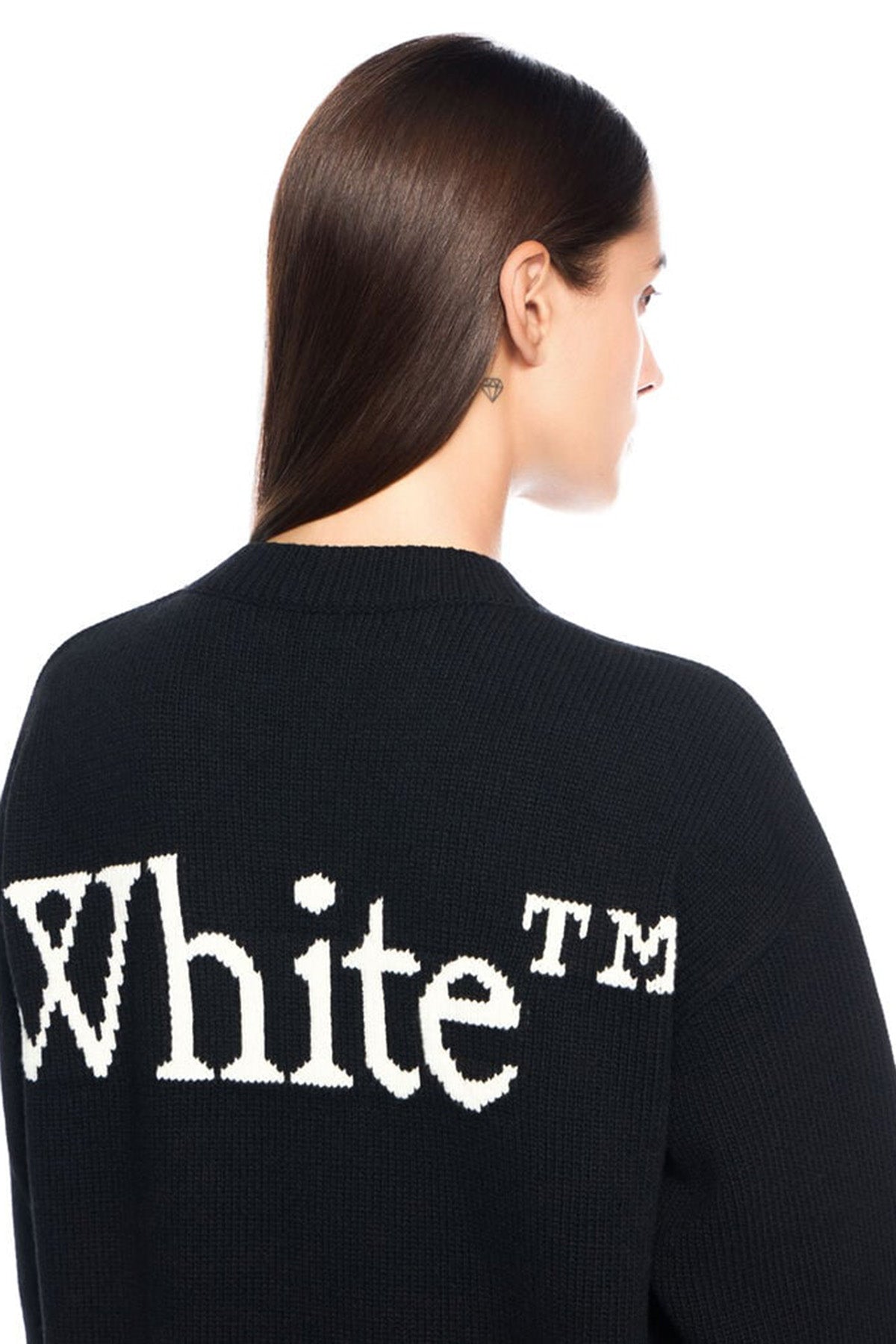Off-White Damen Bookish Knit Strickpullover Schwarz 1001-black--wh Bild 4