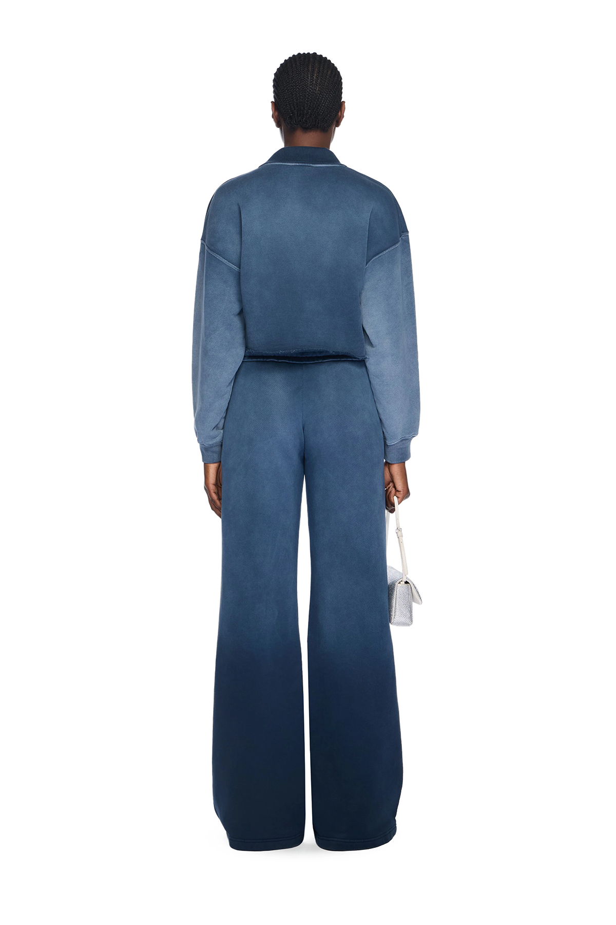 Off-White Damen Laundry Crop Polo Sweatshirt Blau 4d4d-sprayds Bild 4