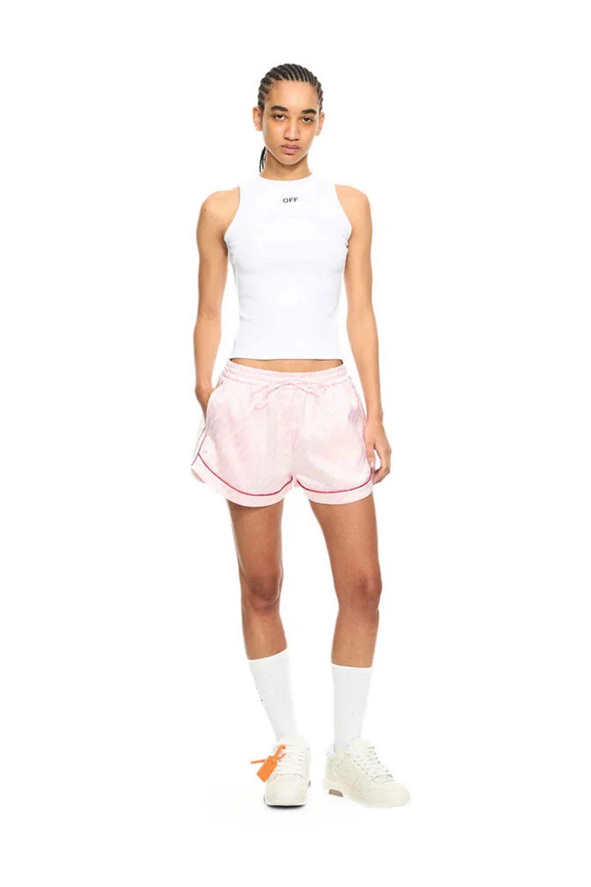 Off-White Damen Off Stamp Rib Round Tank Top Weiss WEISS Bild 2