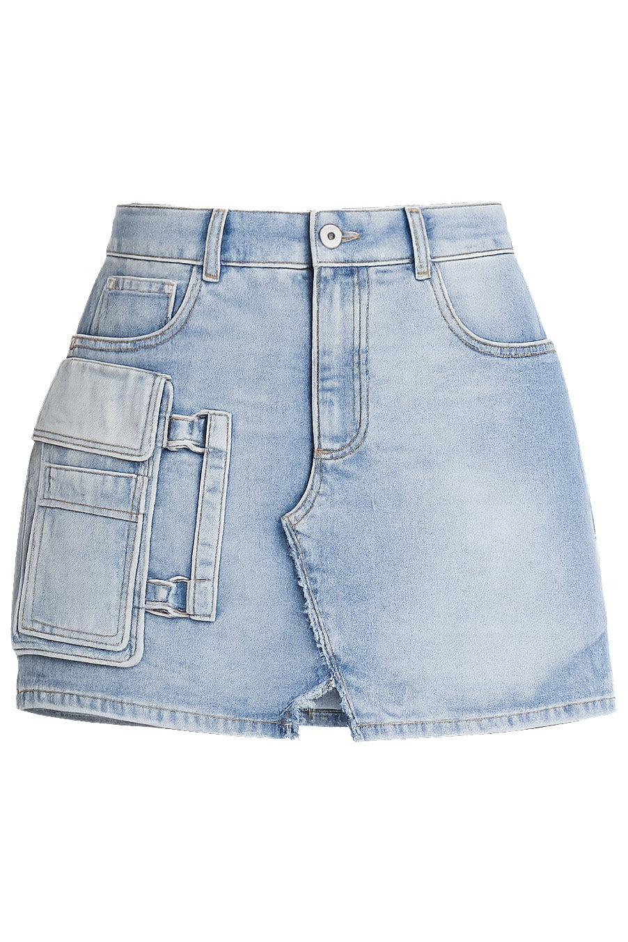 Off-White Damen Pocket Denim Mini Skirt Bleach 4600-Bleach Bild 1