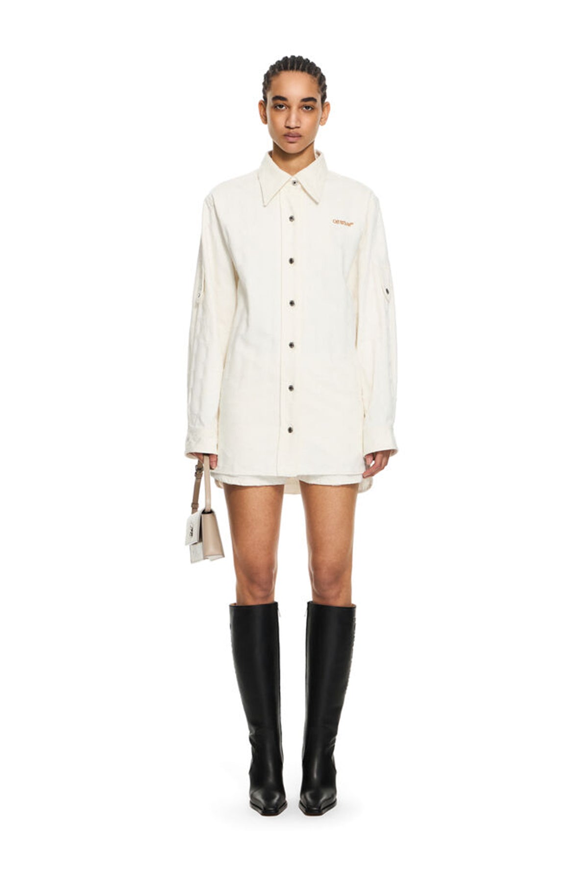 Off-White Damen Star Jacq Denim Shirt Jacke Weiss 0260-White Star-Tobacco Bild 2