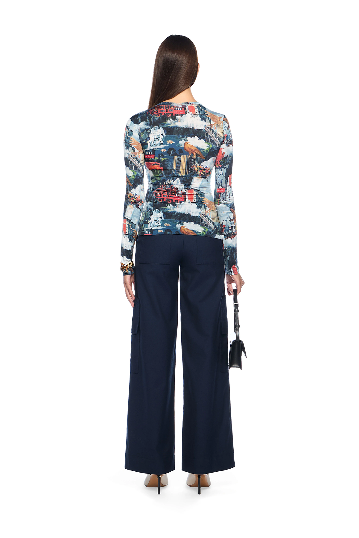 Off-White Damen World Paint Second Skin Langarmshirt Bunt 8501-AiPrint-w Bild 4