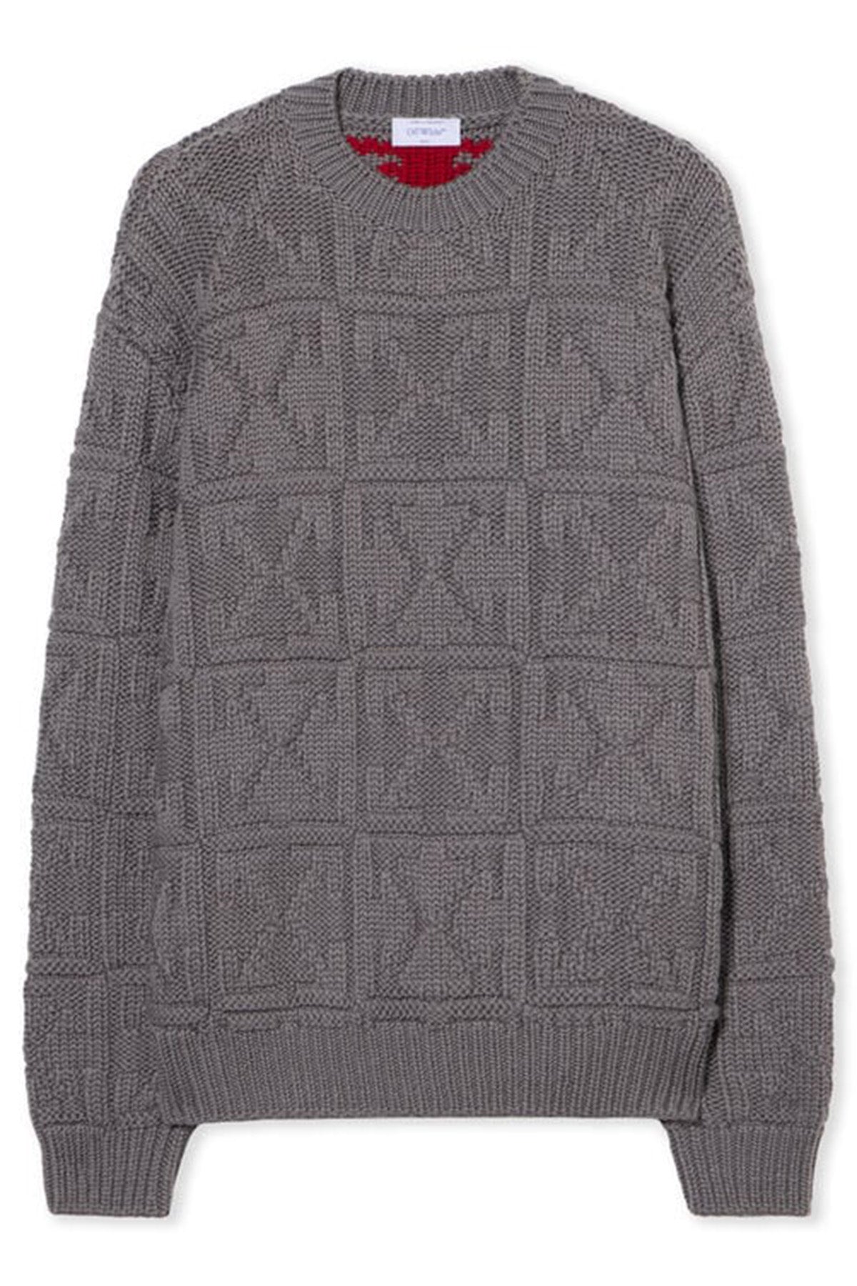 Off-White Herren 3D Stitch Arrow Knit Pullover Grau 0929-grey-chi Bild 1