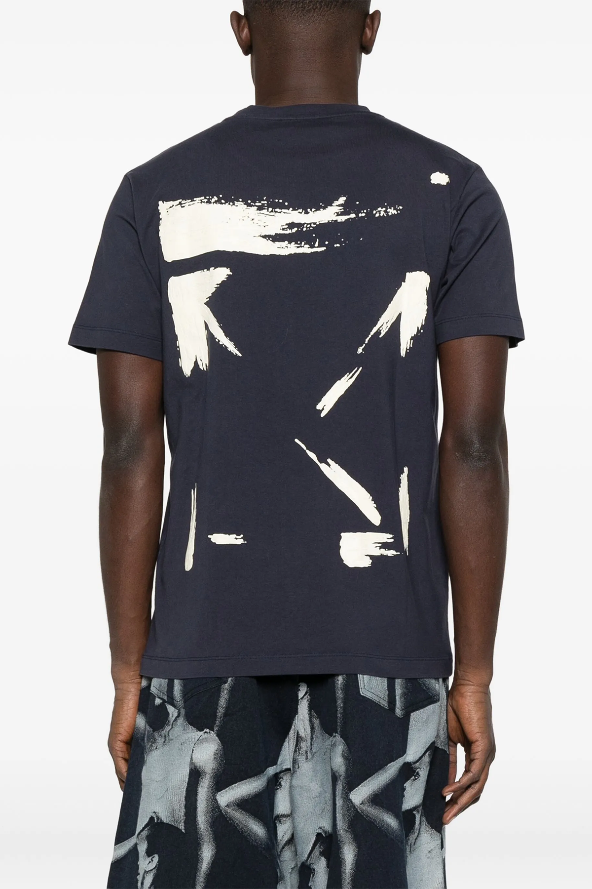 Off-White Herren Brush Arrow Slim T-Shirt Dunkelblau 4919-dark sapph Bild 3