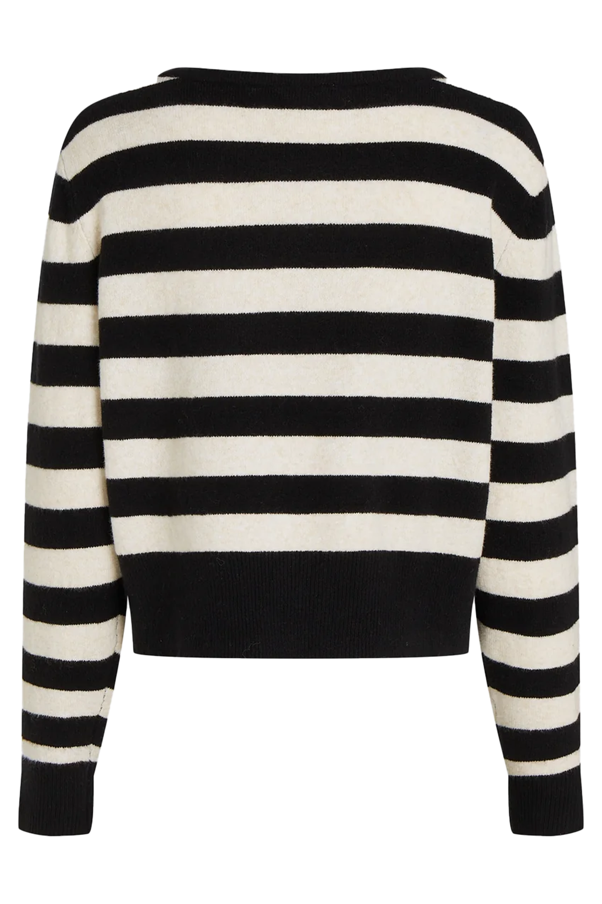 Penn & Ink N.Y gestreifter Damen Strickpullover Schwarz/Beige 90-036 Bild 2