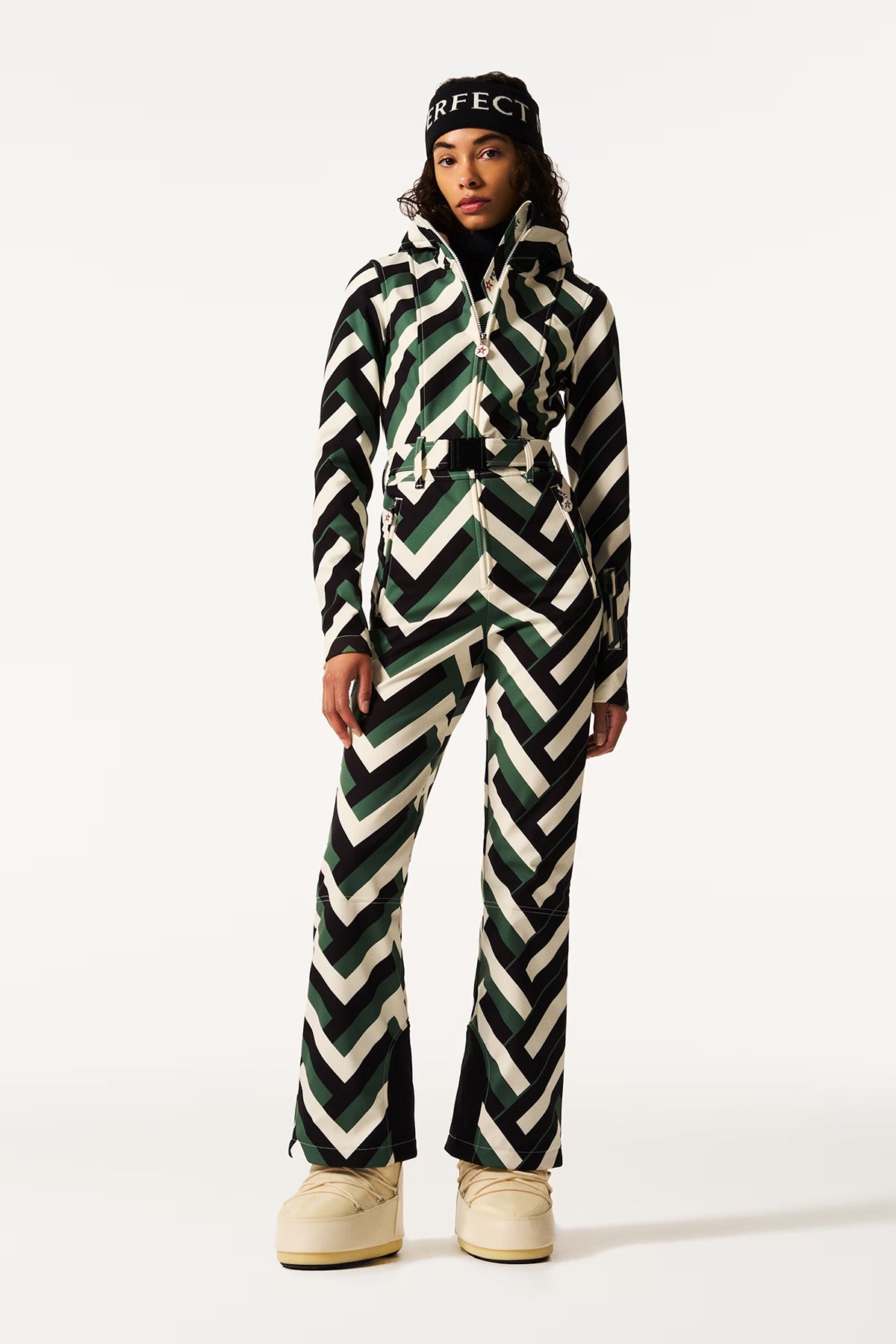 Perfect Moment Damen Skioverall Tignes Waffle Print Grün waffle print - green Bild 2