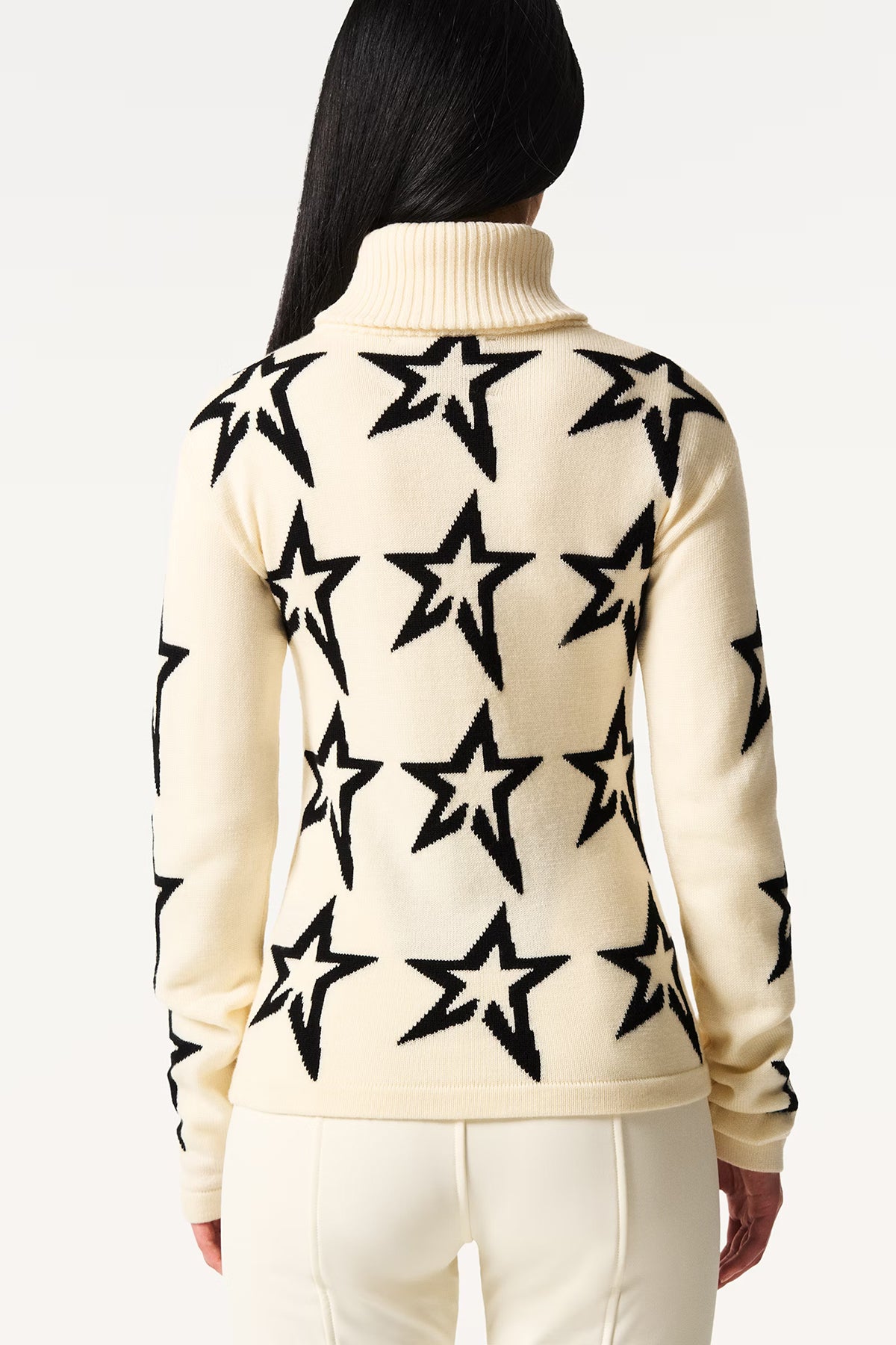 Perfect Moment Damen Strickpullover Stardust Snow White/Black Star WEISS Bild 4