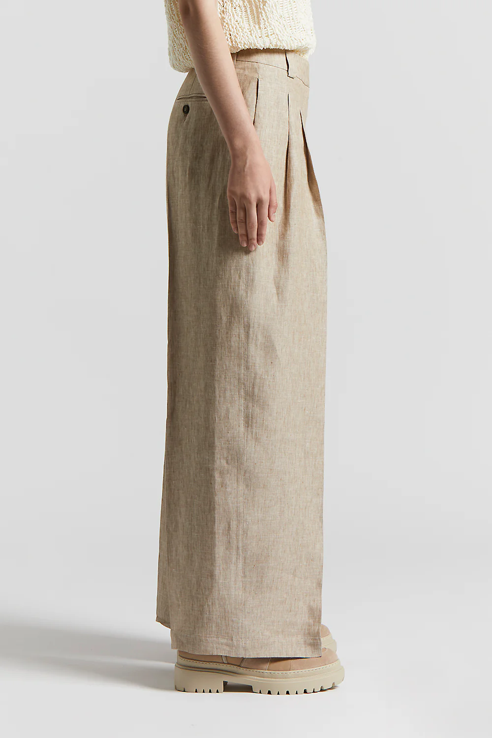 Peserico Damen Leinenhose Beige HELLBRAUN Bild 3