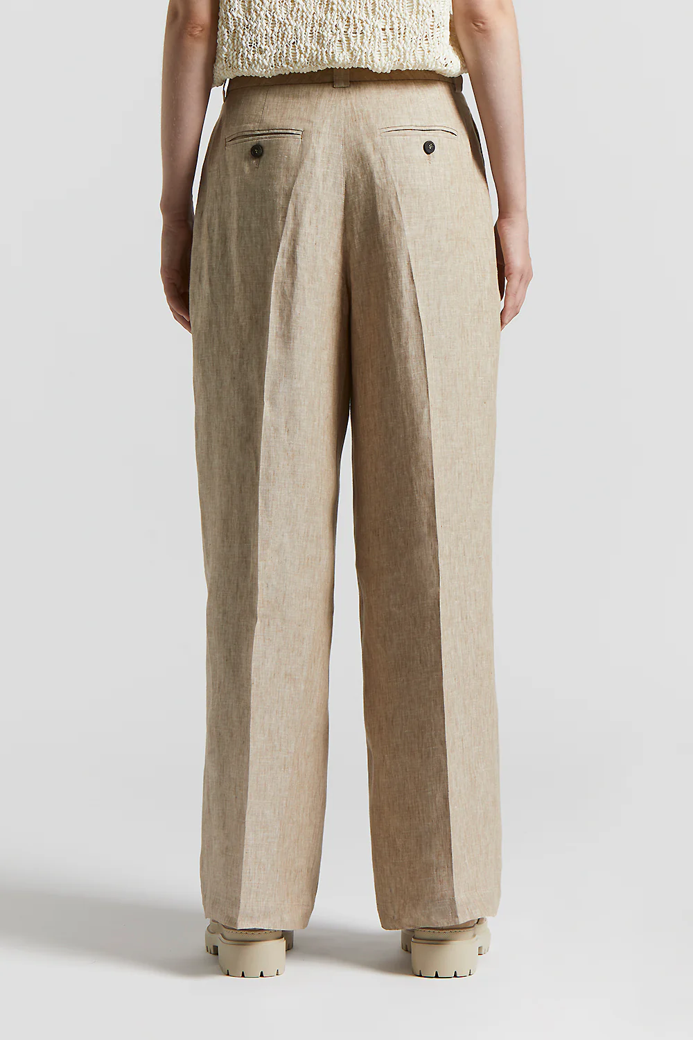 Peserico Damen Leinenhose Beige HELLBRAUN Bild 4