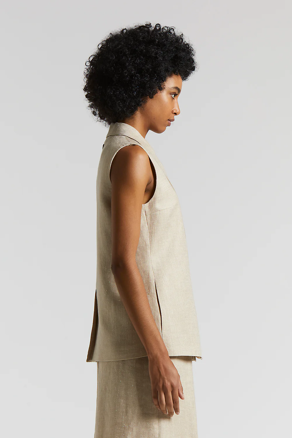 Peserico Damen Leinenweste Beige BEIGE Bild 3
