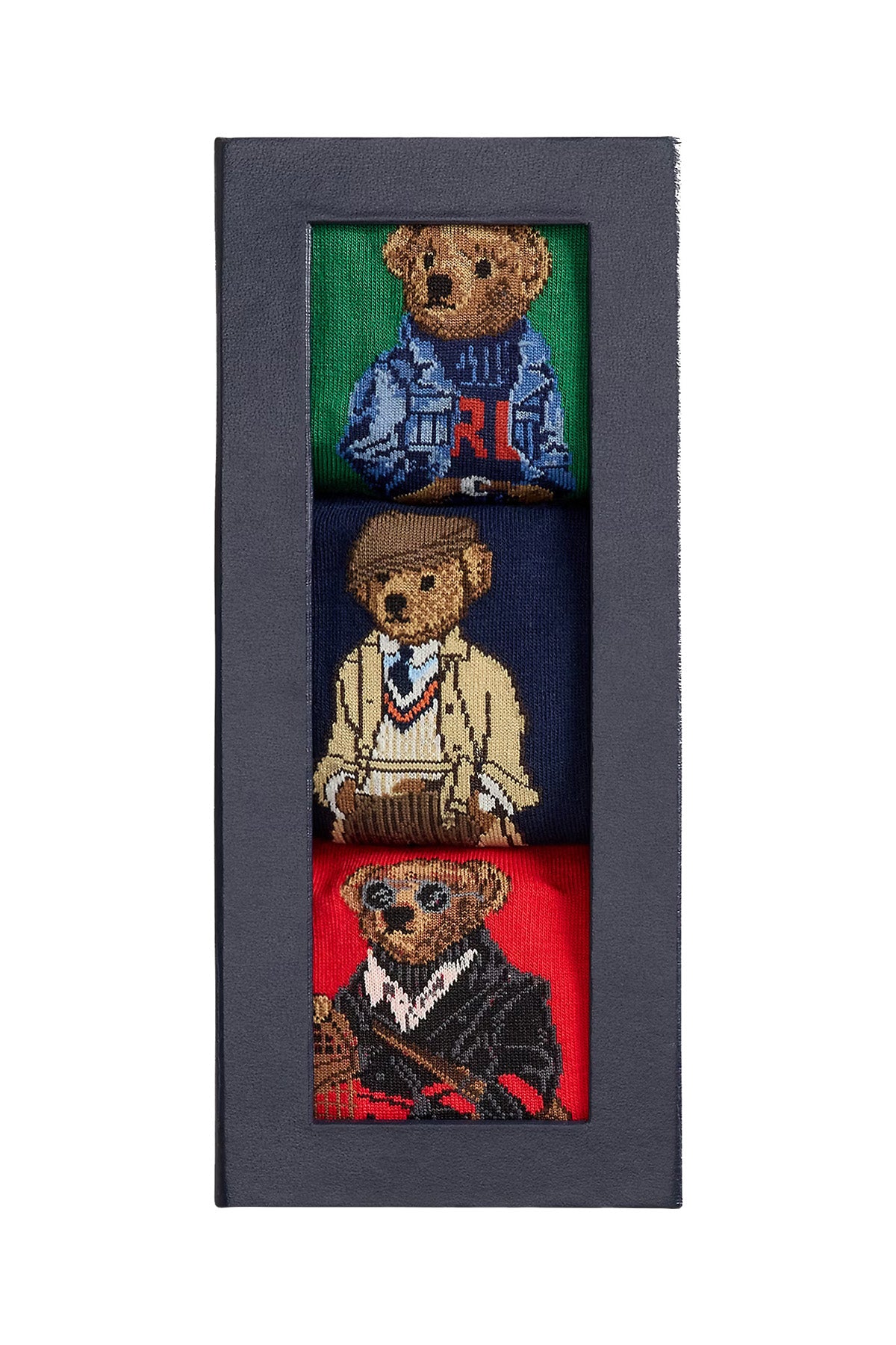 Polo Ralph Lauren Herren 3er-Pack Socken mit Polo Bär Bunt GREEN/ NAVY/ RED Bild 1