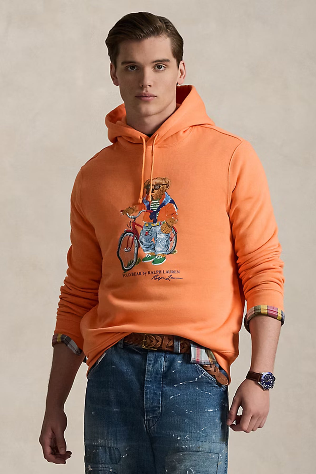 Polo Ralph Lauren Herren Hoodie mit Polo Bear Orange POPPY-SUMMER BEAR Bild 2