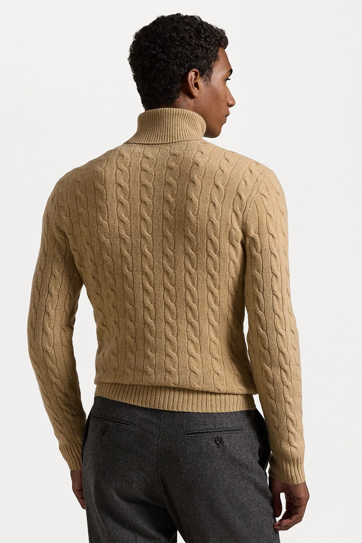 Polo Ralph Lauren Herren Rollkragenpullover mit Zopfmuster Camel Melange CAMEL MELANGE Bild 3