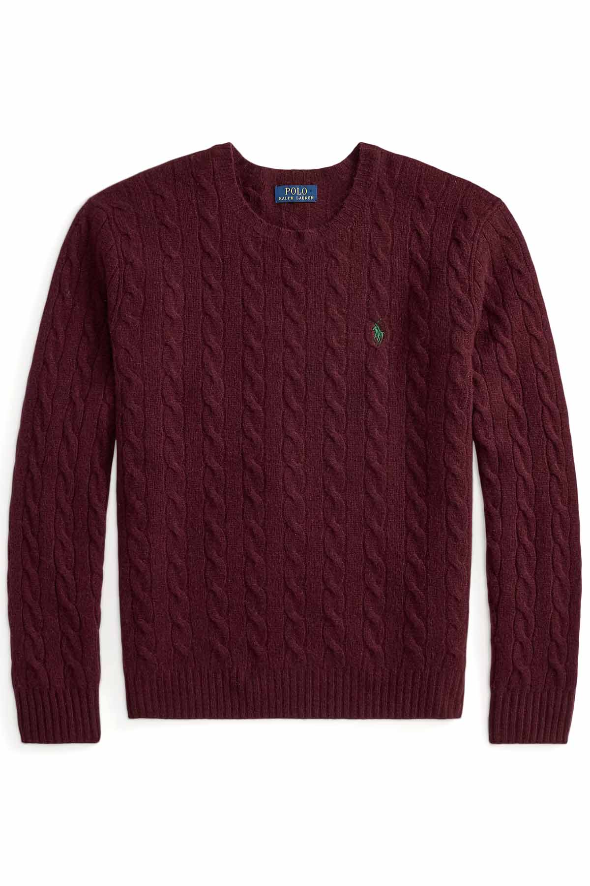 Polo Ralph Lauren Herren Strickpullover mit Zopfmuster Antik-Weinrot DUNKELROT Bild 1
