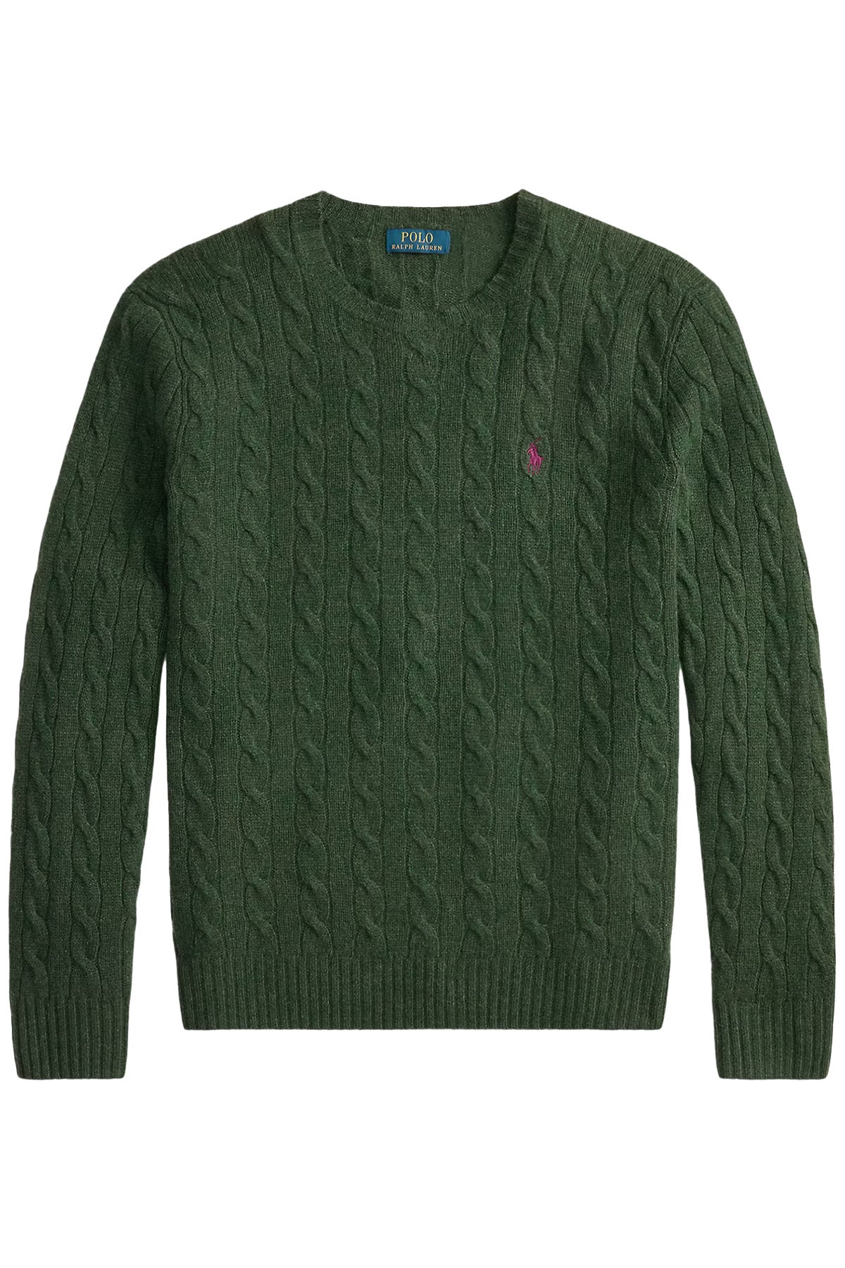 Polo Ralph Lauren Herren Strickpullover mit Zopfmuster Lodgepole Pine Heather GRÜN Bild 1