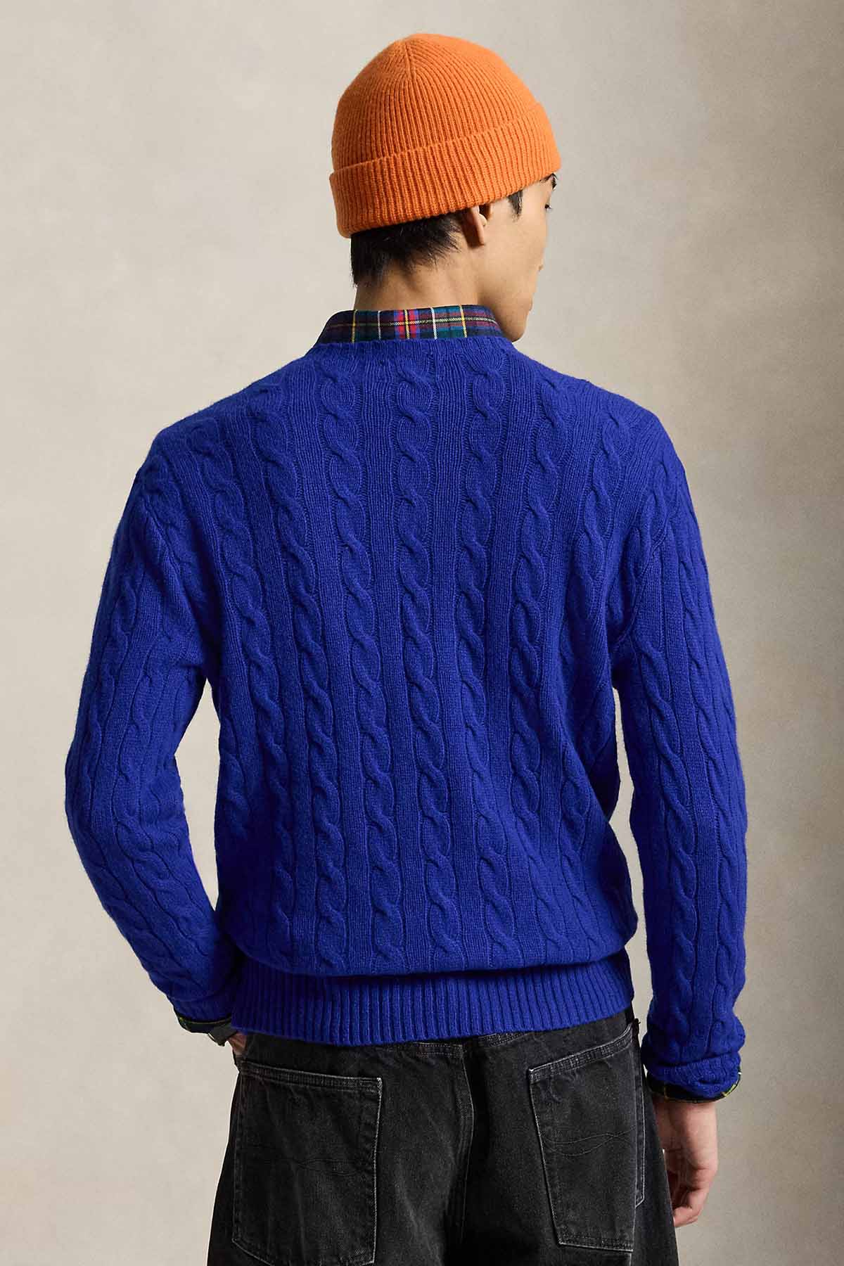 Polo Ralph Lauren Herren Strickpullover mit Zopfmuster Sibirischer Blaustern BLAU Bild 3