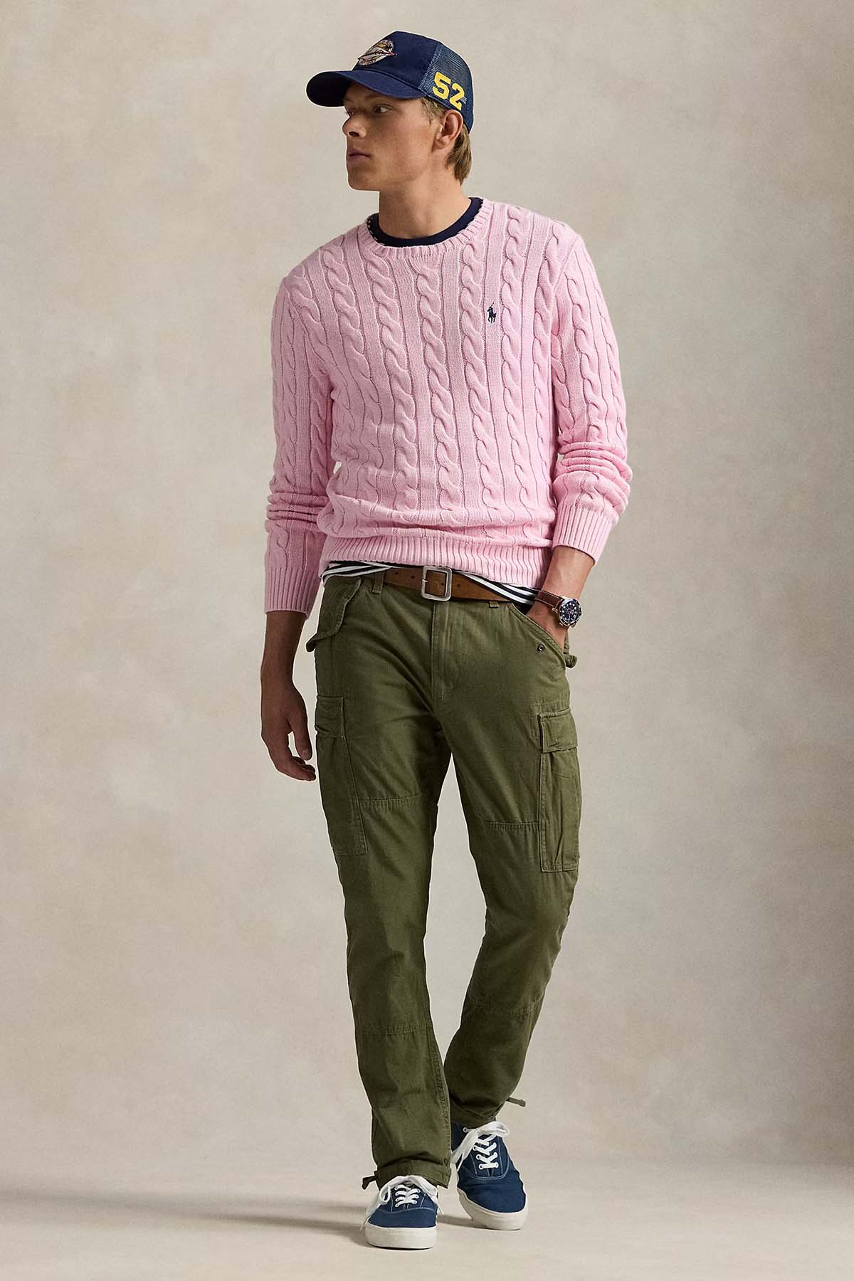 Polo Ralph Lauren Herren Strickpullover mit Zopfmuster Carmel Pink PINK Bild 2