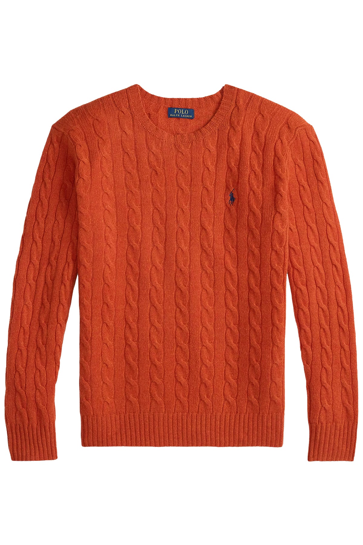 Polo Ralph Lauren Herren Strickpullover mit Zopfmuster Dark jaffa Orange DARK JAFFA ORANGE HTR Bild 1