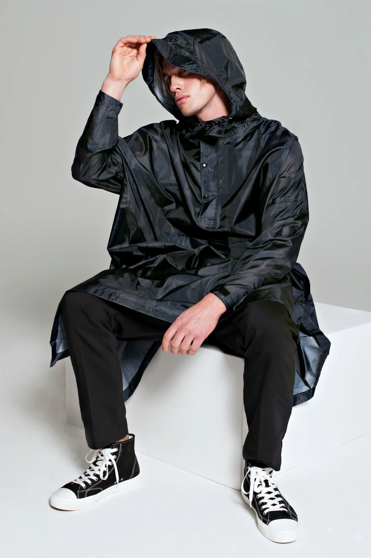 Rainkiss Unisex Regenponcho Back to Black Art Camo Schwarz SCHWARZ Bild 3