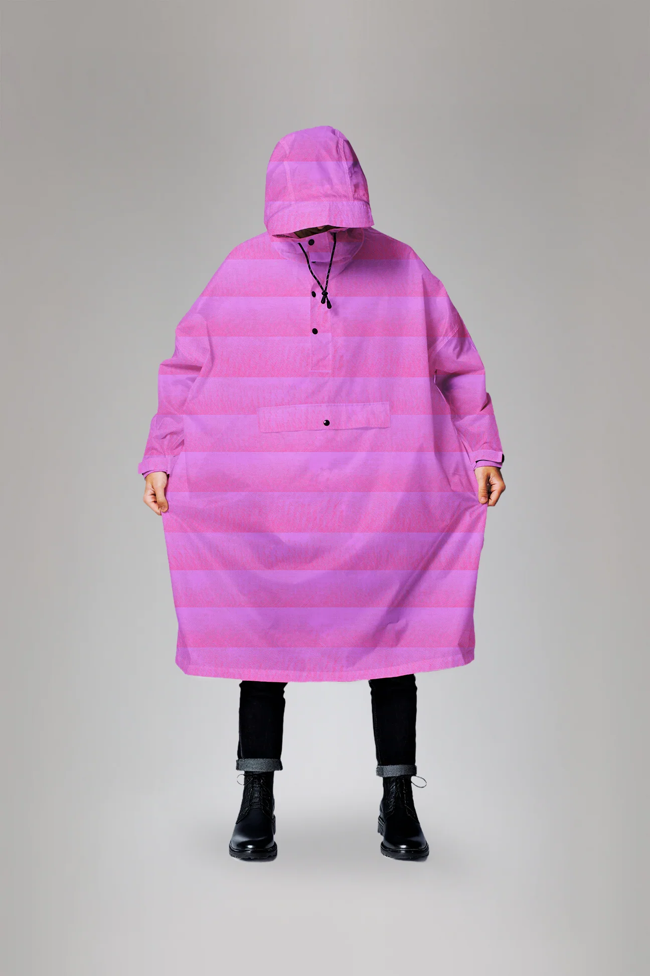 Rainkiss Unisex Regenponcho Seeing Stripes Lila LILA Bild 3