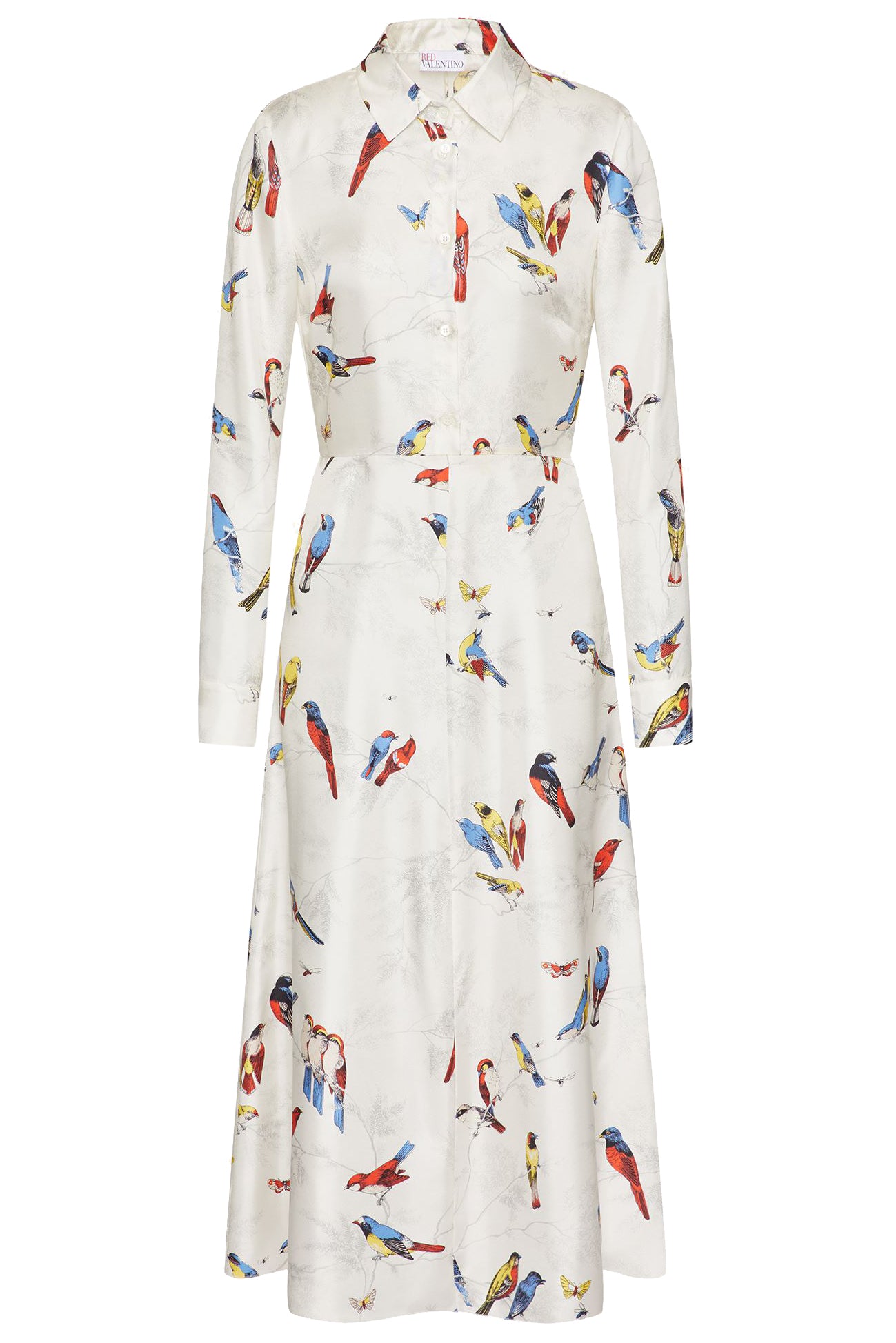 Red Valentino Damen Seidenkleid mit Print Latte NATUR-WEISS Bild 1