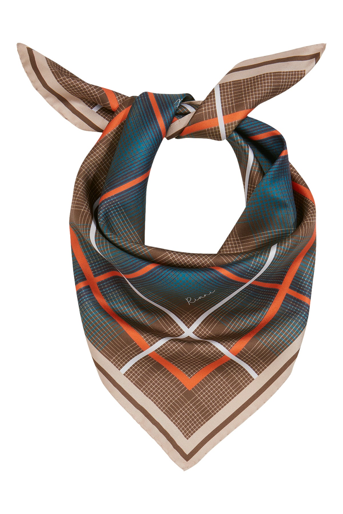 Riani Damen Seidentuch mit Karomuster Pecan Patterned 653 pecan patterned Bild 2