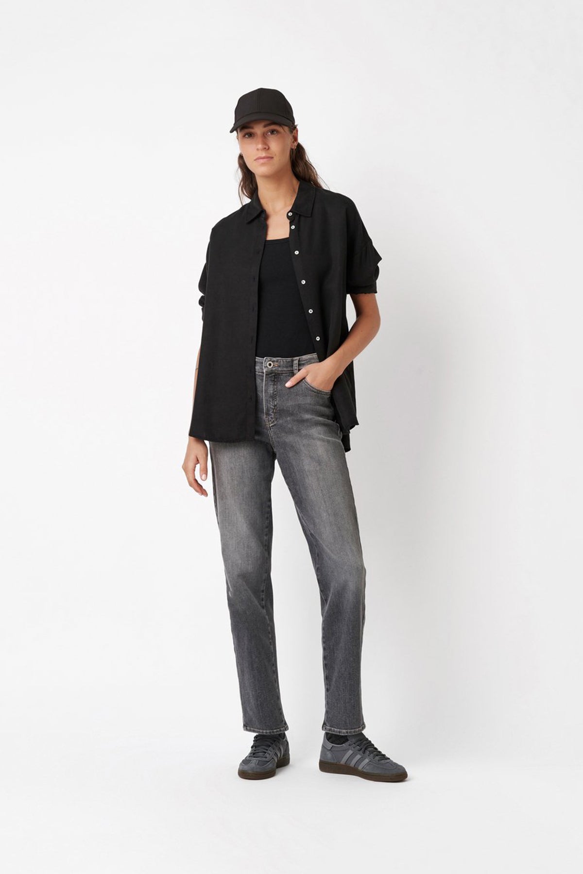 Rosner Damen High Waiste Jeans Audrey1 Grau mid grey Bild 2