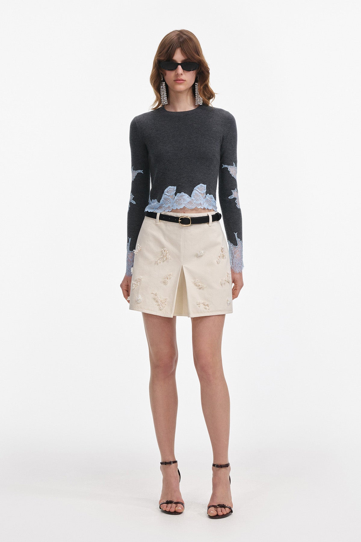 self-portrait Damen Strickpullover Grau GREY Bild 2