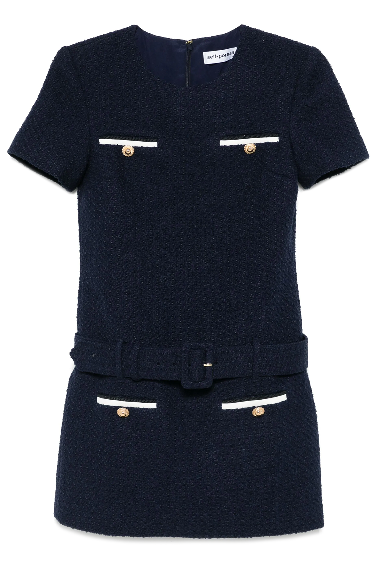 self-portrait NAVY BOUCLE MINI DRESS BLUE BLUE Bild 1