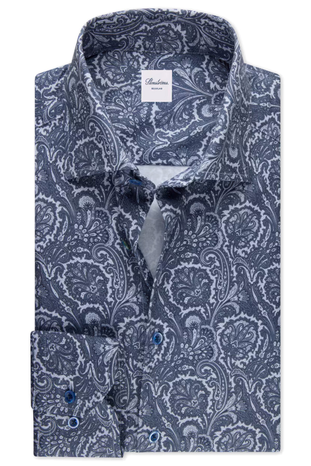 Stenströms Herren Slimline Hemd Blau 111-Light blue pattern Bild 1