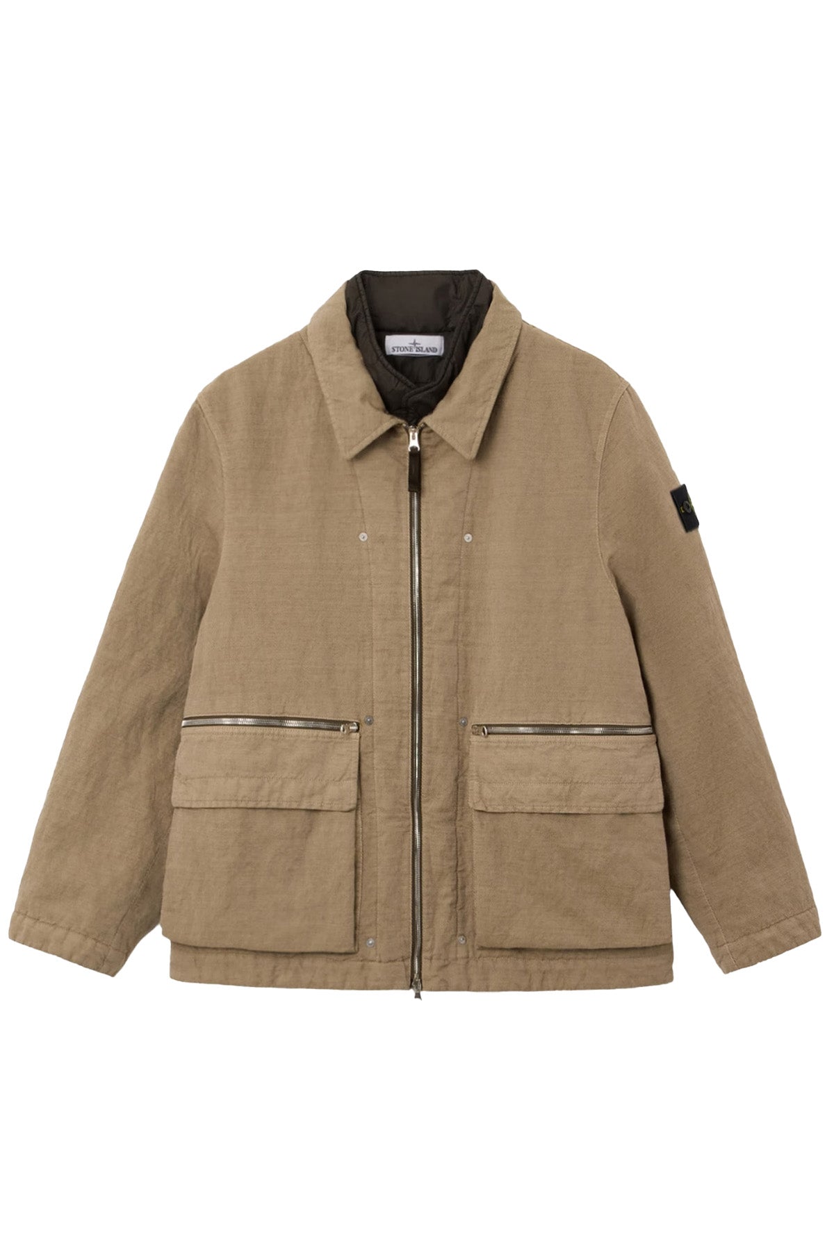 Stone Island gepolsterte Herren Feldjacke Graugelb BEIGE Bild 1
