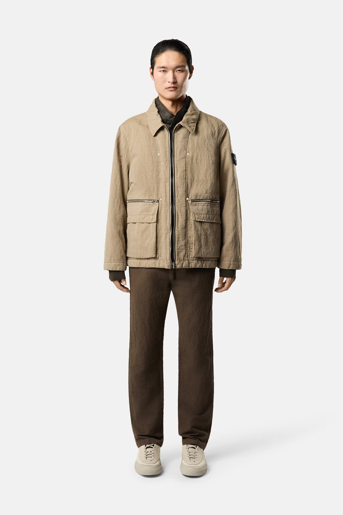 Stone Island gepolsterte Herren Feldjacke Graugelb BEIGE Bild 2