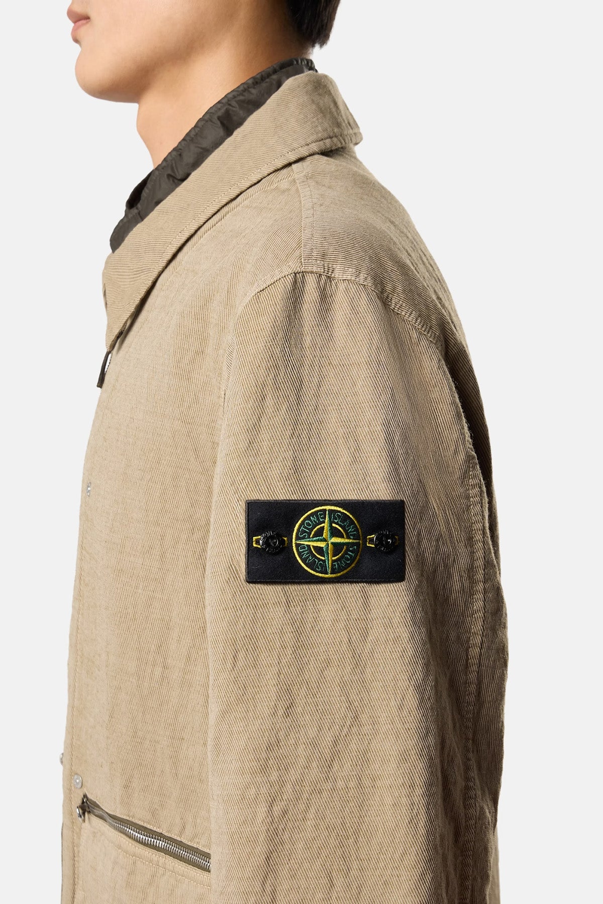 Stone Island gepolsterte Herren Feldjacke Graugelb BEIGE Bild 4