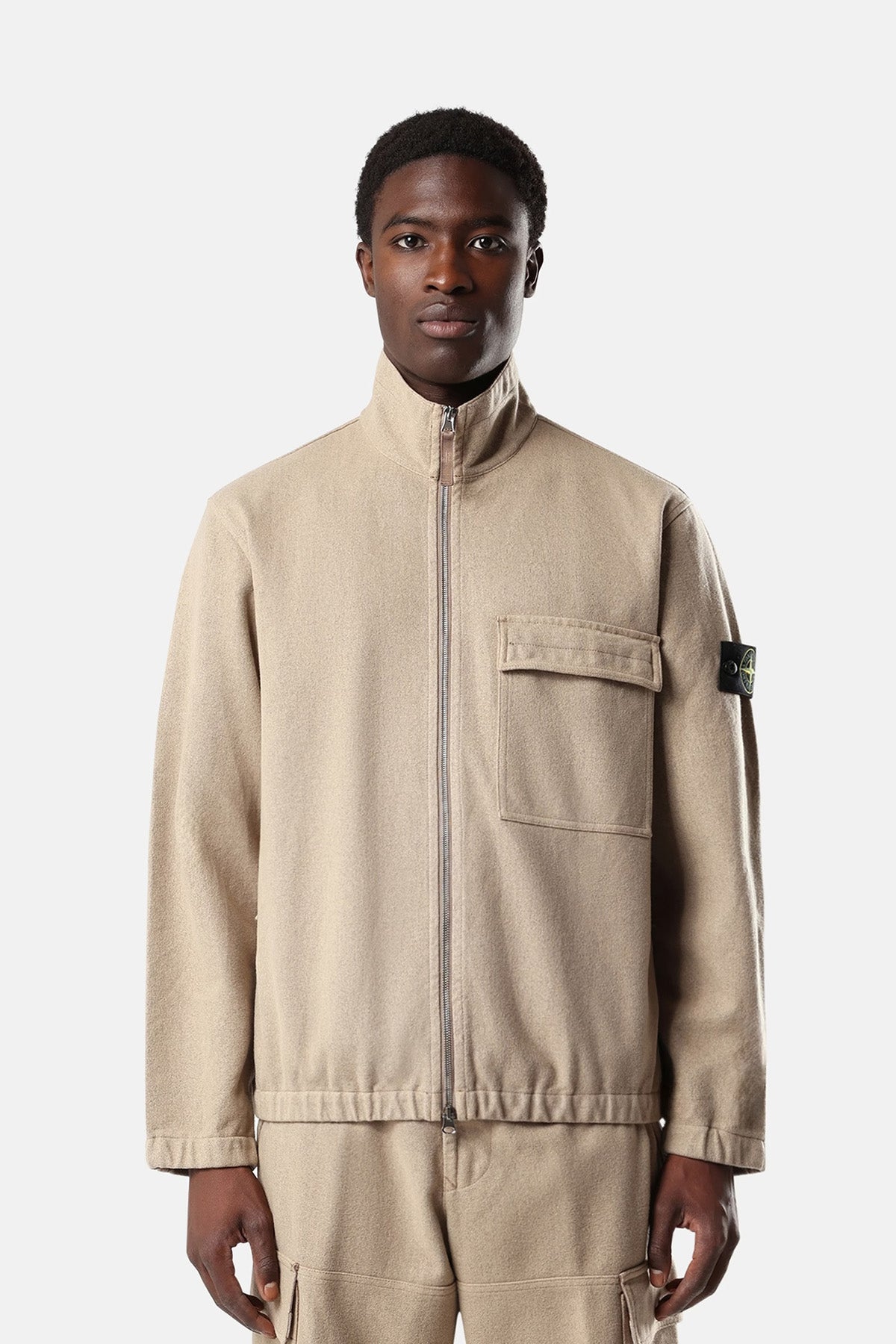 Stone Island Herren Flanell-Overshirt Graugelb BEIGE Bild 2