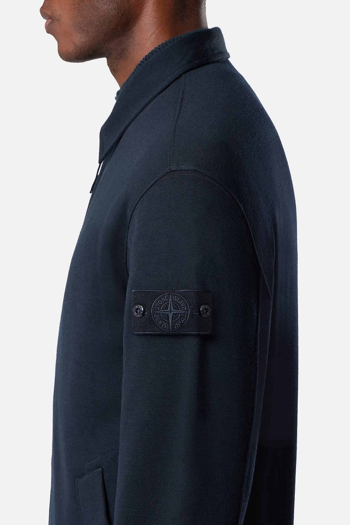 Stone Island Herren Fleece-Sweatjacke Ghost Navy MARINE-BLAU Bild 4