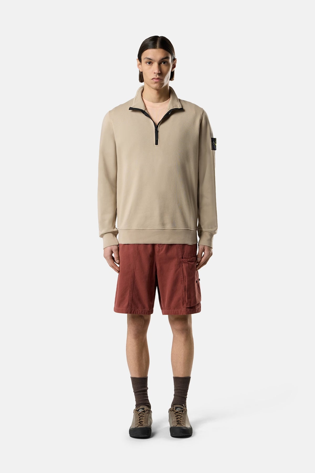 Stone Island Herren Half-Zip-Sweatshirt Wüste BEIGE Bild 2