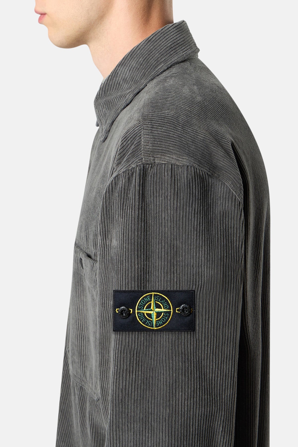 Stone Island Herren Overshirt aus Cord Cement cement Bild 4