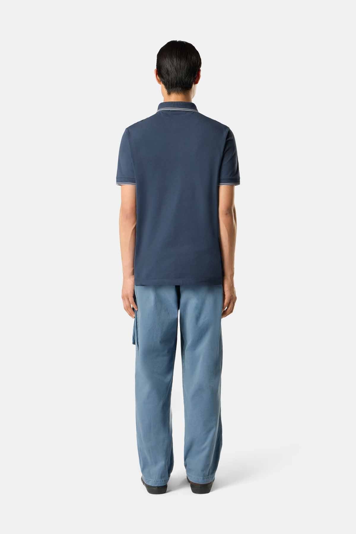 Stone Island Herren Pique-Poloshirt Schieferblau BLAU Bild 3