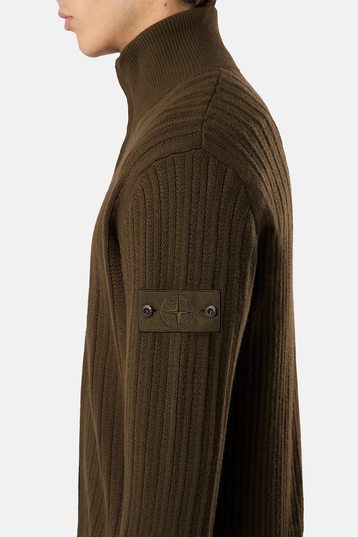 Stone Island Herren Strickjacke Ghost Militärgrün OLIVE Bild 4