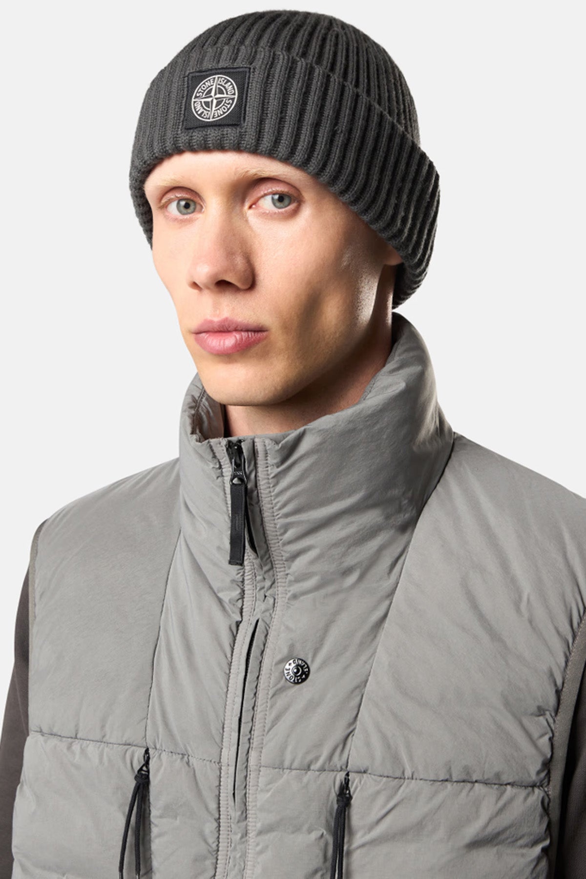 Stone Island Herren Strickmütze Bleigrau ANTHRAZIT GRAU Bild 2