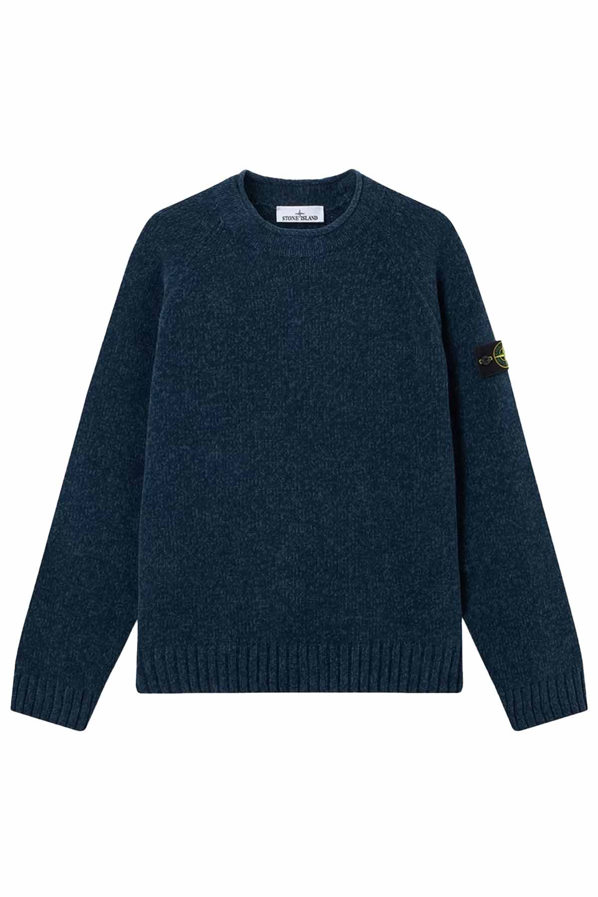 Stone Island Herren Strickpullover Stahlblau melliert BLAU-MELANGE Bild 1
