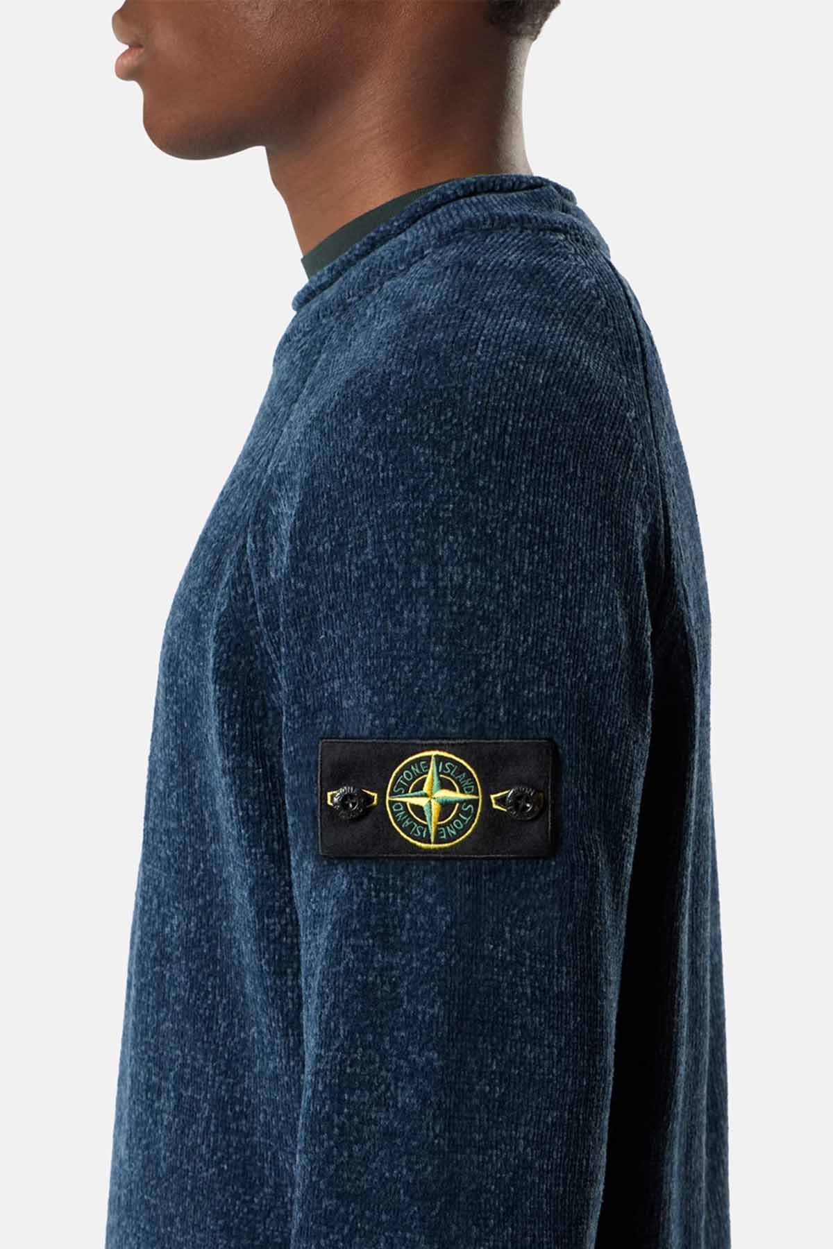 Stone Island Herren Strickpullover Stahlblau melliert BLAU-MELANGE Bild 4
